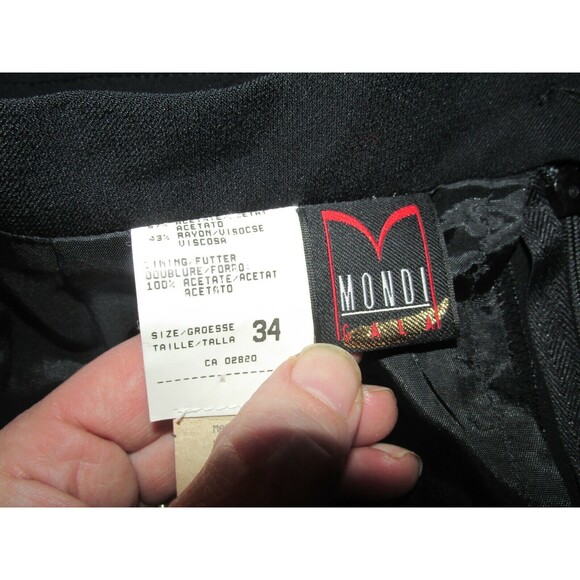 Vtg Mondi Gala Size 34 Lined Black Pencil Skirt Waist Career Minimalistic Preppy - Picture 6 of 8
